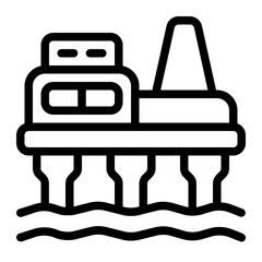 Oil Rig Line Icon