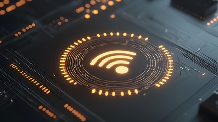 Futuristic Flat Lay Showcasing Encryption Waves in a Tech-Inspired Digital Environment