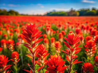 Schulenburg's Texas Indian Paintbrush explodes in color: a breathtaking aerial close-up of wildflowers in bloom.