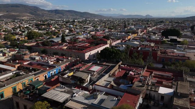 day view of Oaxaca flying back past Templo de Santo Domingo 