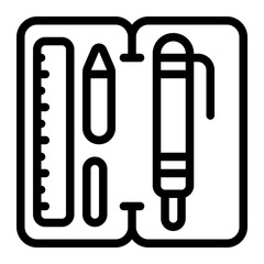 Pencil Case Line Icon