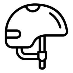 Skater helmet outline icon representing protective gear for safe skateboarding