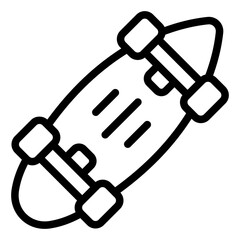 Penny board outline icon representing a small and lightweight skateboard