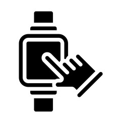 Smartwatch with Interaction Solid Icon