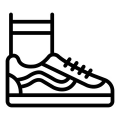 Skate shoe outline icon representing footwear designed for skateboarding