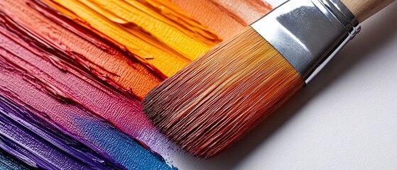 Fototapeta premium Paintbrush strokes rainbow colors art studio