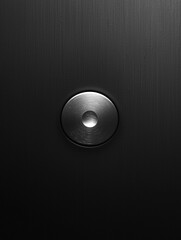 Metal button on dark surface. AI.