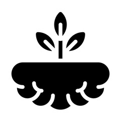 Tree Growing Inside a Brain Solid Icon