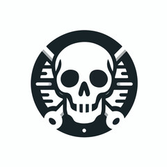 cool skull logo image vector