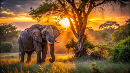 Majestic Elephant in Sunlight: A Symbol of Freedom and Nature&acirc;&euro;&trade;s Harmony