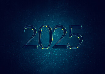 3d Rendering Illustration of a dark glassy marble 2025 design.