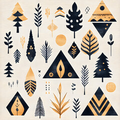 Collection of Tile Patterns Featuring Intricate Geometric and Floral Motifs, Hand-Drawn Doodles, and Traditional Ethnic Designs in Muted and Vibrant Color Palettes