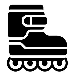 Roller skate or inline skate glyph icon representing skating equipment