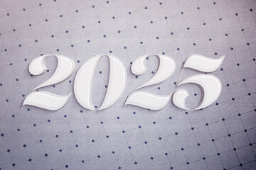 3d White minimal illustration of a 2025 design