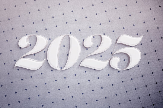3d White minimal illustration of a 2025 design