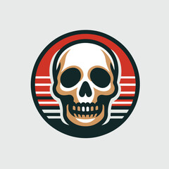 cool skull logo image vector