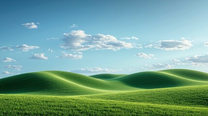 Obraz premium Serene Rolling Hills Landscape: A Breathtaking View of Nature's Beauty