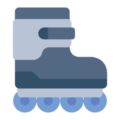 Roller skate or inline skate flat icon representing skating equipment