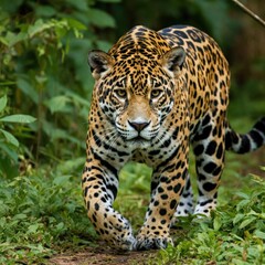 Naklejka premium Jaguar walking in the wild