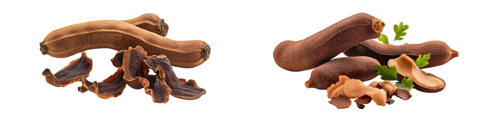 Fototapeta premium Two different types of spices are shown on a white background