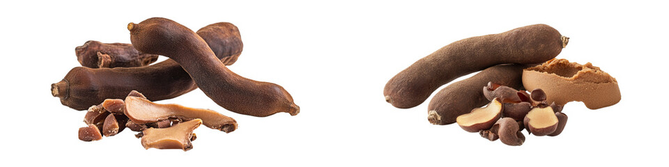 Two piles of food, one of which is a bunch of bananas