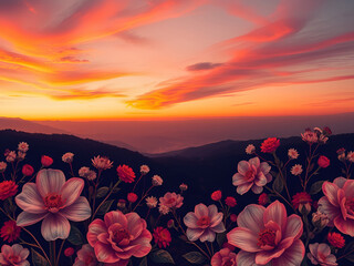 abstract floral background AI