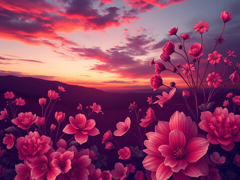 abstract floral background AI