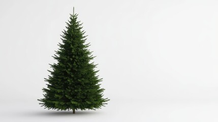 Fototapeta premium Classic Christmas Fir Tree Isolated on White Background