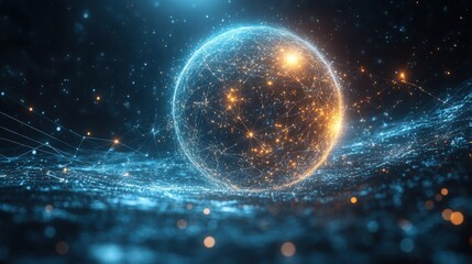 Obraz premium Global network connection abstract image.