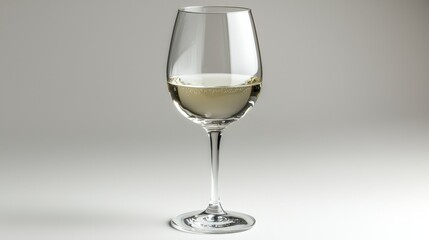 A glass of white wine on a white background. (1)