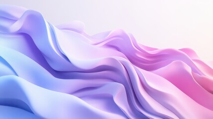 Fototapeta premium Abstract Pastel Waves: Serene 3D Render of Flowing Fabric Textures in Soft Hues
