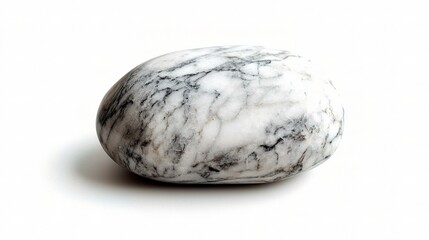 Obraz premium Smooth Polished Marble Stone Isolated on White Background