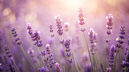 Fototapeta premium Soft Lavender Botanical Minimalist Photography - Tranquil Nature, Serene Background, Aesthetic Floral Design for Calm Spaces