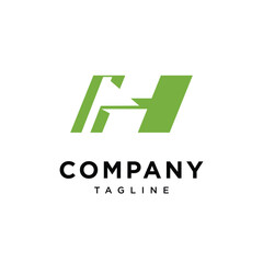 Letter H Golf flag Logo Icon Vector