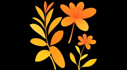 Obraz premium Vibrant High Detailed Florals with Botanical Elements for Artistic Use and Design Purposes