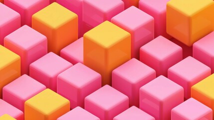 Obraz premium Vibrant Geometric Cubes: A Colorful Abstract Design