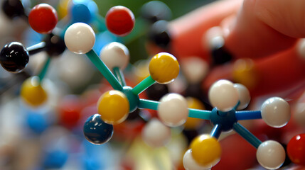 molecular model held by a hand