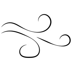 Doodle wind line sketch. Hand drawn doodle wind motion, air blow, swirl elements. Sketch drawn air blow motion, freshness, smoke flow art. Wind and air flow icons gusts. vector illustration