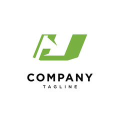 Letter U Golf flag Logo Icon Vector