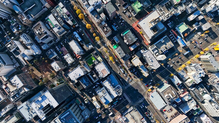 aerial view, city, urban, town, scenery, landscape, overhead view, drone, road, traffic, society, directly above, forward, construction, progress, real estate, building, group of buildings, business, 