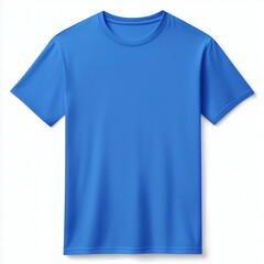 A plain blue t-shirt, isolated on a solid white background