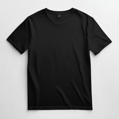 black t shirt mock up isolated on solid white background