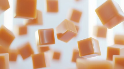 Obraz premium Caramel Cubes: A Sweet Treat