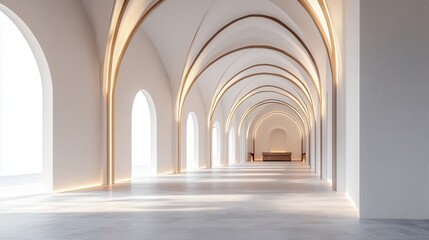 Stunning White Hallway with Golden Accents