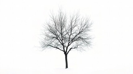 Isolated High Definition Tree on White Background for Creative Projects