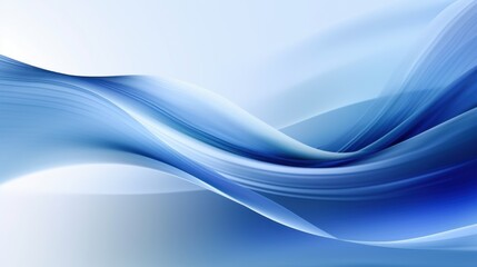 Abstract Blue Waves Background Design: Serene Flowing Lines and Curves Digital Art