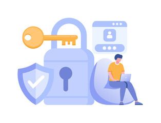 Secure Digital Technology Representation with Key, Lock, and User Interface Symbol