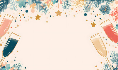 Luxurious Christmas and Holiday Promotion Banner with Elegant Ornaments, for Tags, Posters, and Banners with Ample Space for Custom Text Overlay