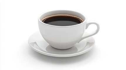 Black coffee drink mockup isolated on white background