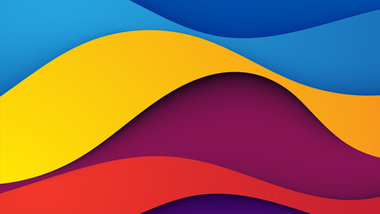 Abstract papercut background colorful wavy shape cutout design vector